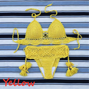Handmade Crochet Push-up Bikini Set Sexy Women Swimwear Crop Top Beach Swimsuit