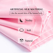 2Pcs Comfortable Faux Silk Satin Pajamas Set