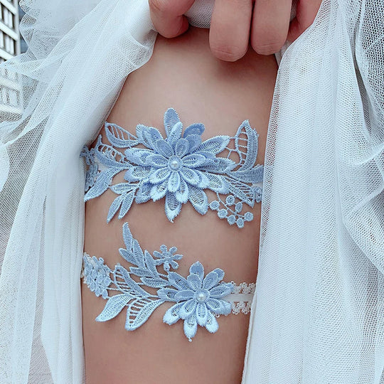 Sexy Lace Embroidery Floral Thigh Ring Bridal Leg Garter