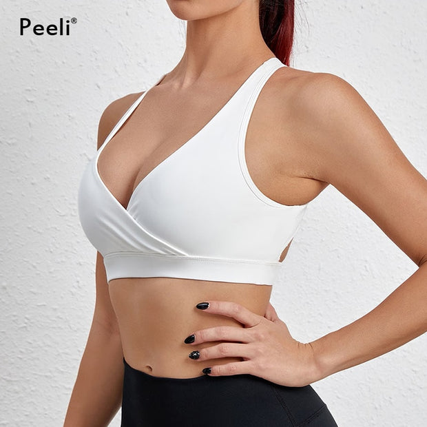 High Support seamless Push Up Yoga Bra Padded Sports Top