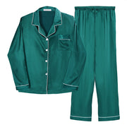 2Pcs Comfortable Faux Silk Satin Pajamas Set
