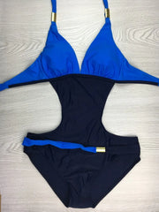 One Piece Swimsuit for Women's Trikini Push Up Halter V-neck Vintage Bathing Suit
