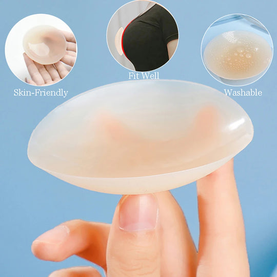 3 Pairs Reusable Silicone Nipple Covers with Strong Adhesive Bra Replacement Pads