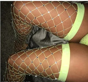 Sexy Women Fishnet Stockings Pantyhose Crystal Rhinestone Lady Nylon Stockings