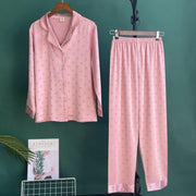Love Pajamas Suit Women Satin Pajamas Pour Femme Faux Silk Sleepwear