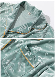 2Pcs Velvet Pajamas Set For Women Set Full Sleeve Letter Sleepwear Loose Nightwear