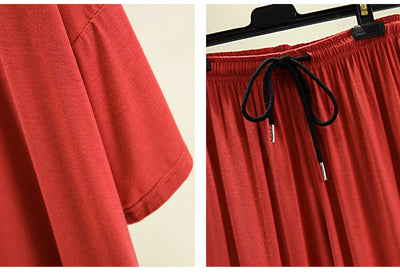 Loose Capri Pants 2Pcs Set Survêtement Summer Modal Home Suits Pyjamas Sleepwear Set